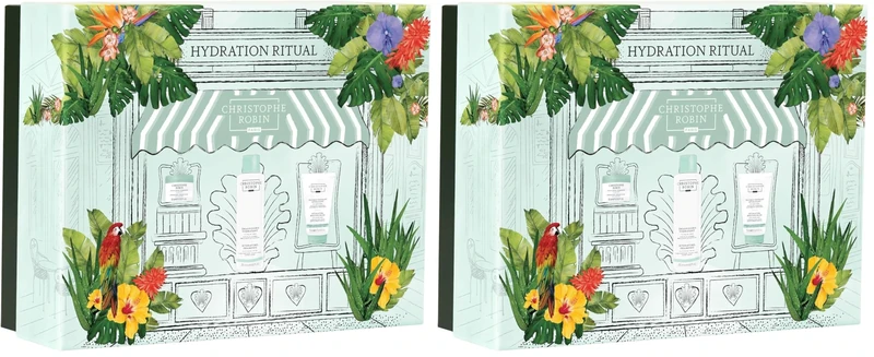 Christophe Robin Intense Hydration Ritual – Deep Moisture Hair Care Set, Restores & Nourishes Dry Hair, Enhances Softness, Shine & Manageability (Pack of 2)