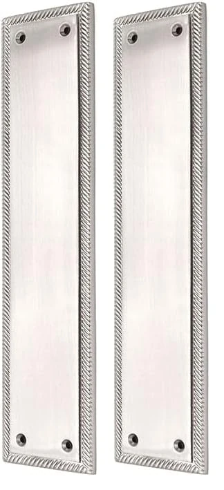 Infinity Decor Georgian Style Solid Brass Finger Push Plate in Polished Chrome Finish 280mm Ideal for Internal or External Front Door Gates  (Pack of 2)