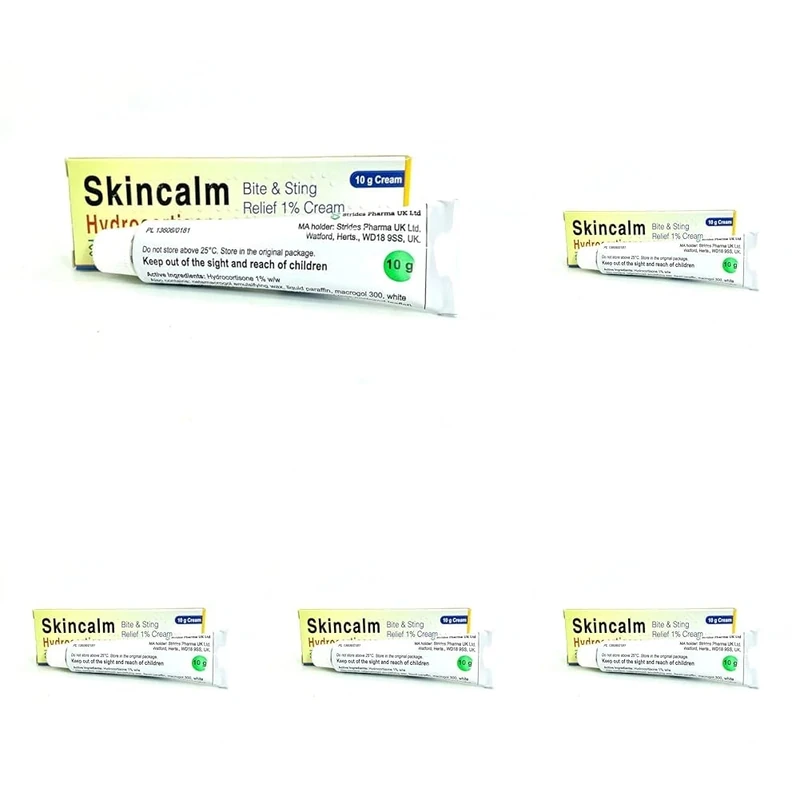 10 x Skincalm 10g Bite and Sting Relief 1% Cream (Pack of 5)