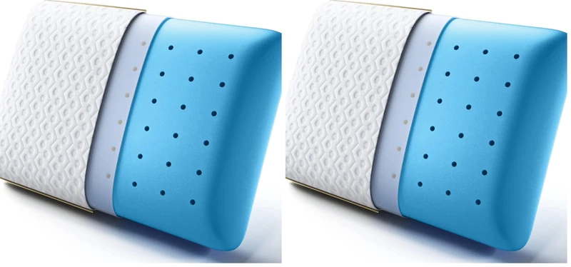 BedStory Memory Foam Pillow, Cooling Gel Pillows for Sleeping, Soft Supportive Pillow Medium Firmness for Side Stomach Back Sleepers, Ventilated Design Removable & Washable Cover (40X60X14CM)