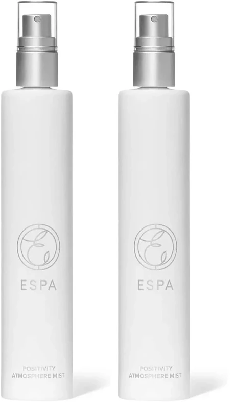 ESPA | Positivity Atmosphere Mist | 100ml | Bergamot, Jasmine & Gardenia | Aromatherapy Body, Room and Linen Mist with Essentials Oils | Spirit Lifting Aromatic (Pack of 2)