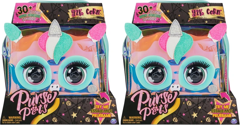 Purse Pets Y2K Corn Interactive Unicorn Crossbody Bag - 2 Pack