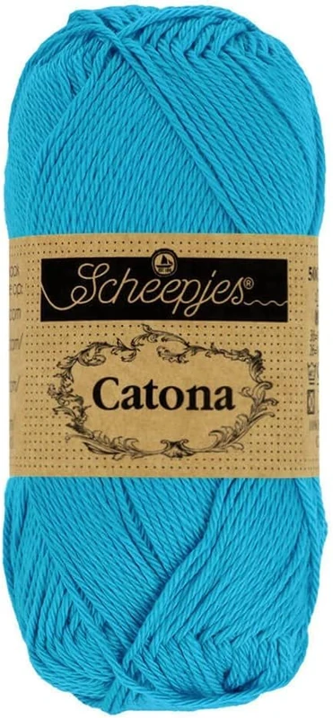 Scheepjes - Scheepjes Catona 146 Vivid Blue Yarn - 1x50g (Pack of 6)