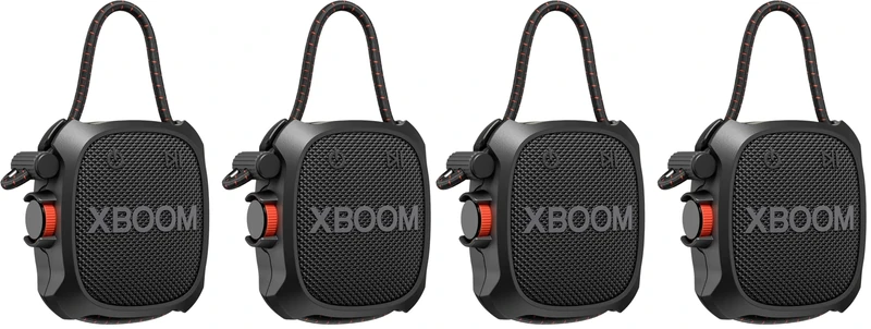 LG XBOOM Go XG2 Mini Portable Bluetooth Speaker - Twin pack, Water-Resistant, Portable Outdoor, Up to 10 hours Battery Life, 5W, with Wireless Music Streaming (Pack of 2)