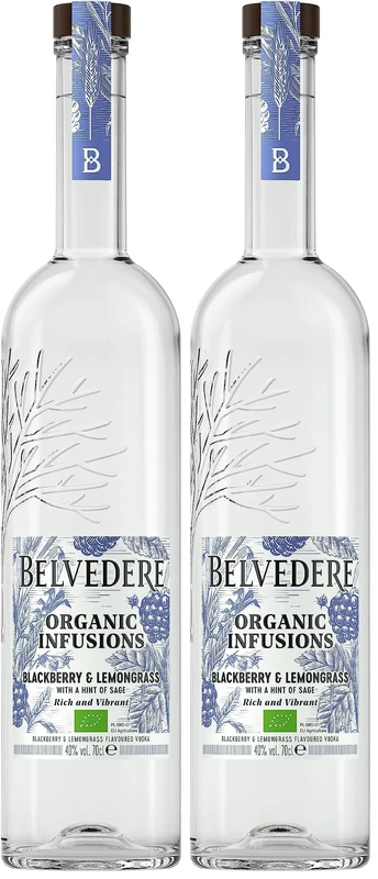 Belvedere Organic Infusions Blackberry & Lemongrass, 70cl (Pack of 2)