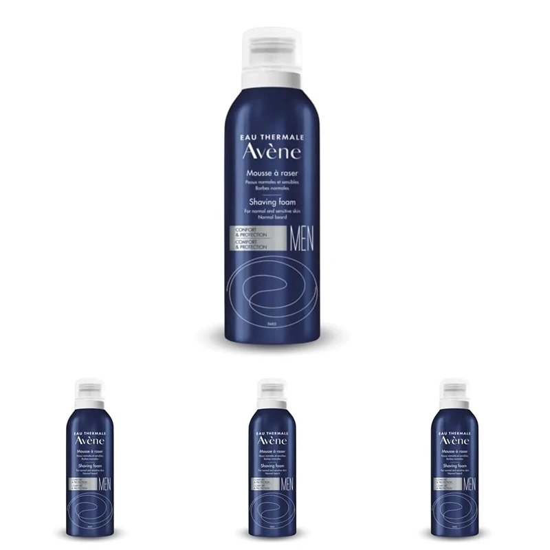 MEN espuma de afeitar AVENE Men Shaving Foam For Sensitive Skin 200 ml (Pack of 4)