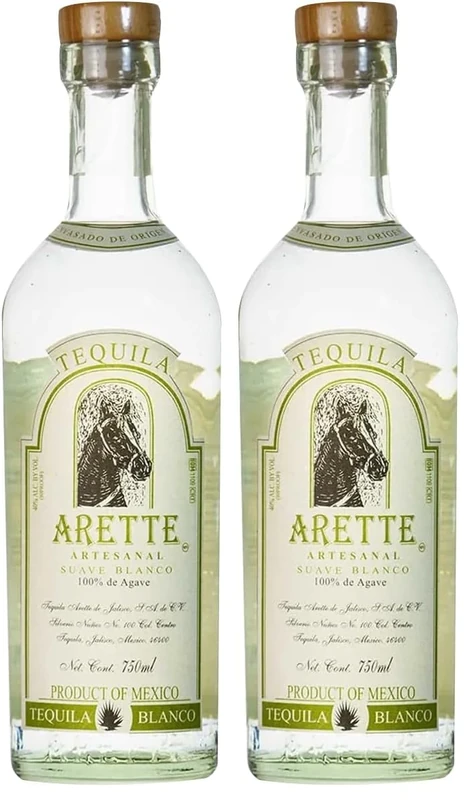 Arette Suave Blanco Tequila 70cl, 38% ABV | 100% Blue Weber Agave, Hand Crafted, Super Premium Unaged Tequila (Pack of 2)