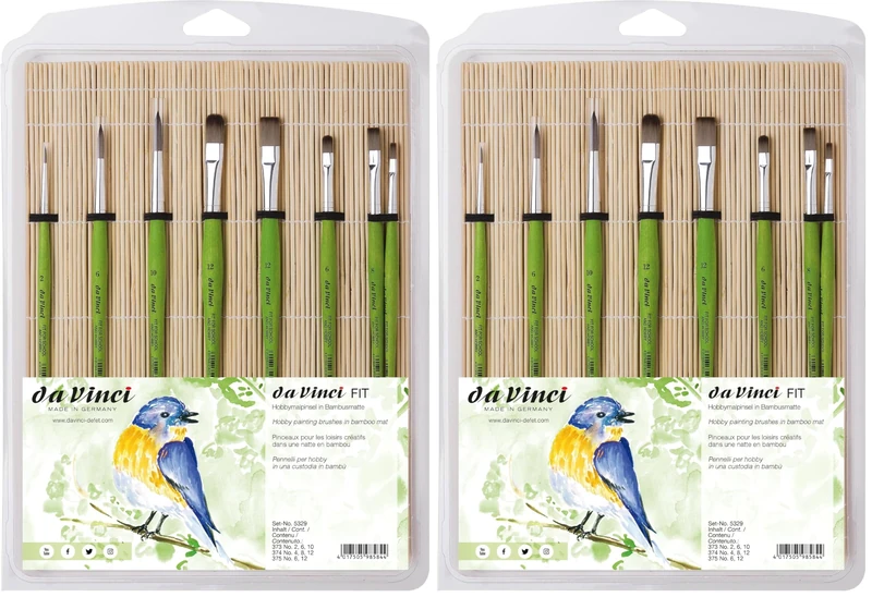 Da Vinci FIT 5329 Hobby and School Painting Brush in Matte Short Handled Green (Pack of 2) - Image 1