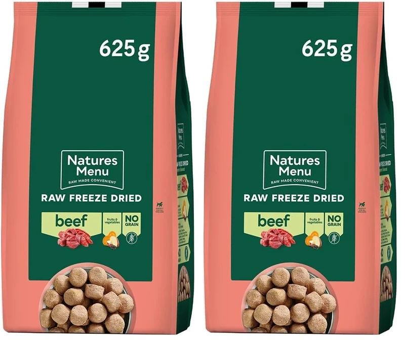 Natures Menu Freeze Dried Complete & Balanced Nuggets - Beef - 625gr (Pack of 2)