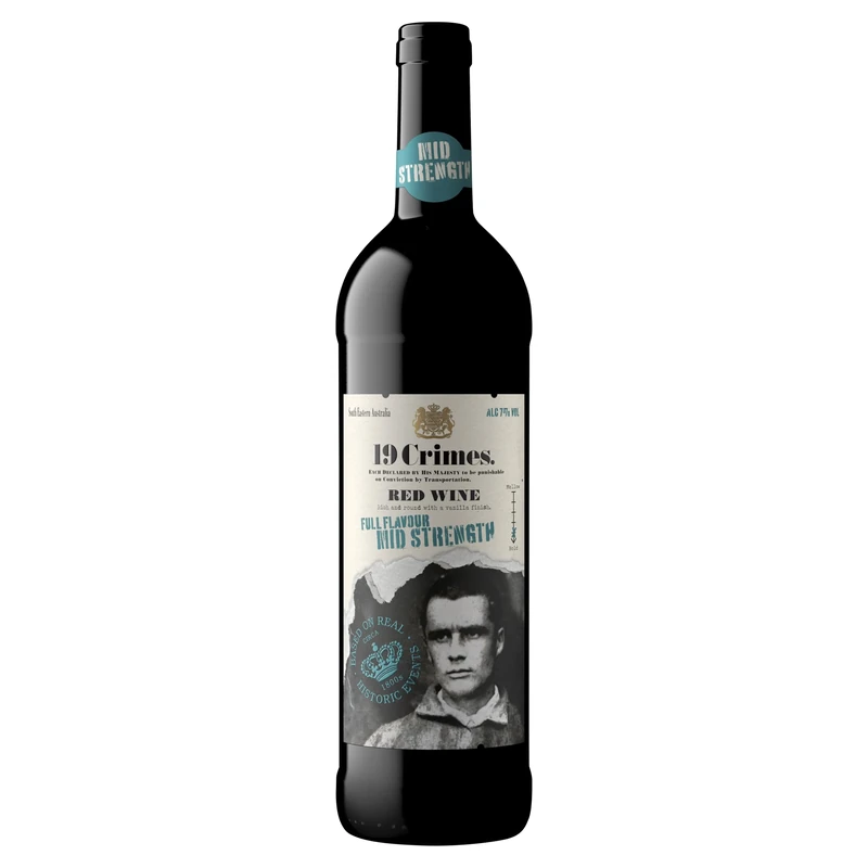 19 Crimes Mid Strength Red Blend 75cl (Pack of 6)