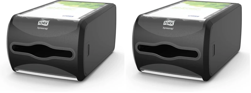 Tork 272511 Xpressnap Counter Napkin Dispenser N4 / Paper Dispenser Suitable for N4 Interfold Napkin Refills/Signature Design/Black (Pack of 2)