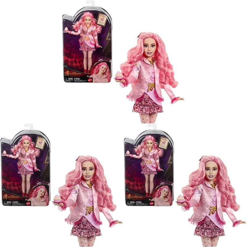 Mattel Disney Descendants: The Rise of Red Fashion Doll & Accessory - Bridget, Young Queen of Hearts with Movie-Inspired Clothes & Cupcake, HWT91 (Pack of 3)
