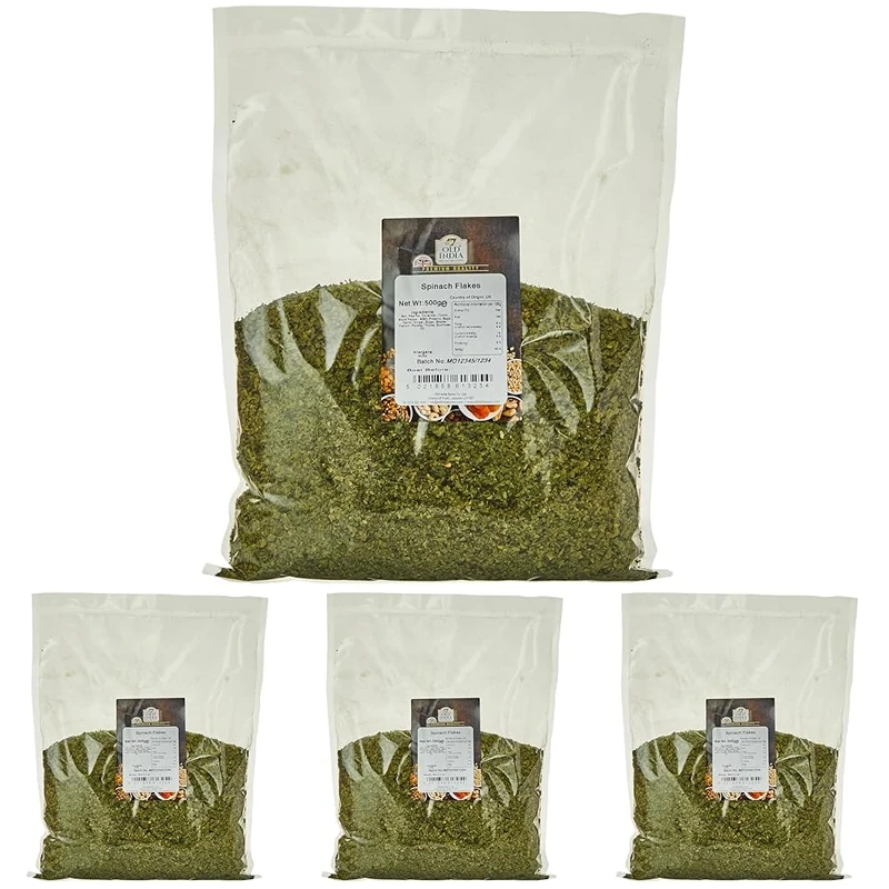 Old India Spinach Flakes 500g (Pack of 4)