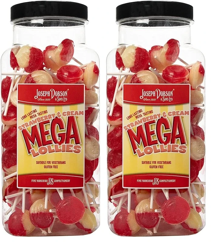 Joseph Dobson & Sons Strawberry & Cream Mega Lolly (Pack of 2) - Image 1