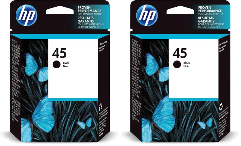 HP 51645AE 45 Large Original Ink Cartridge, Black, Single Pack (Pack of 2)