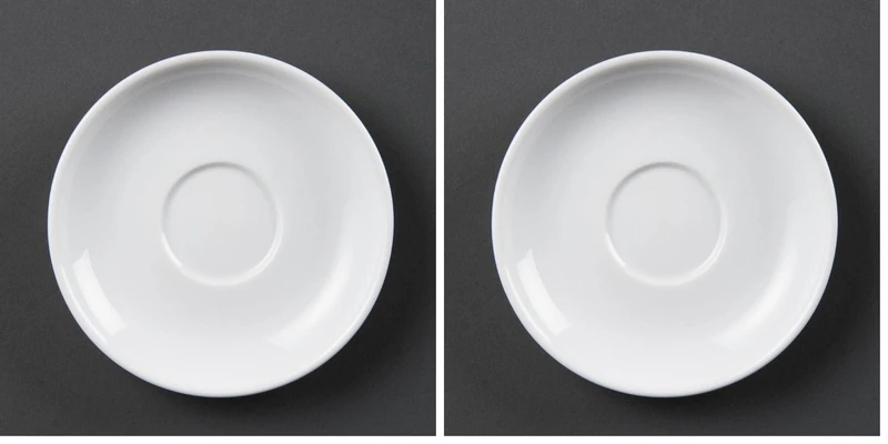 Olympia White Ware Espresso Saucers Porcelain White Plate Dishwasher Proof 12pc (Pack of 2)