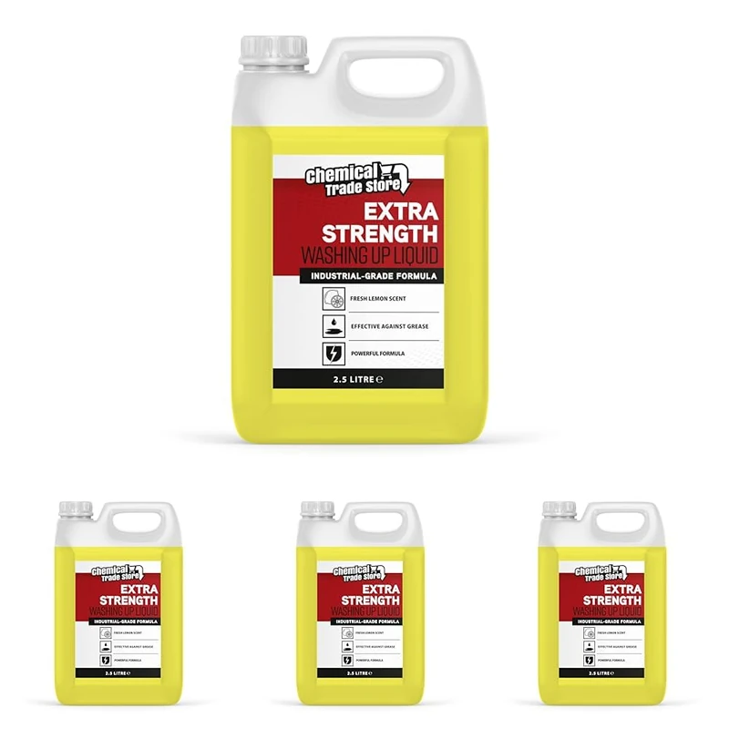 Chemical Trade Store - Concentrated Washing Up Liquid - Lemon - 2.5 Litre (Pack of 4)