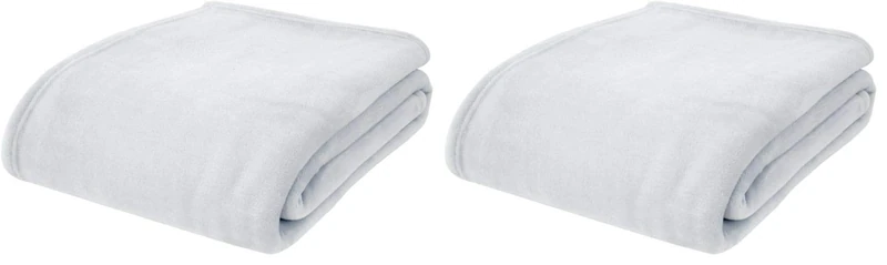 Catherine Lansfield Extra Large Raschel Velvet Touch 200x240cm Blanket Throw Silver Grey (Pack of 2)