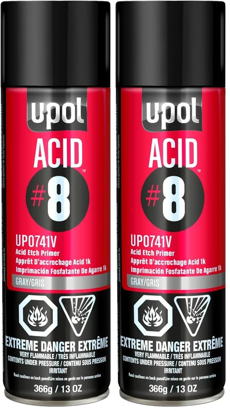 UPol 0741V ACID/AL UP Acid 8-S Etch Primer Grey, 450 ml (Pack of 2)