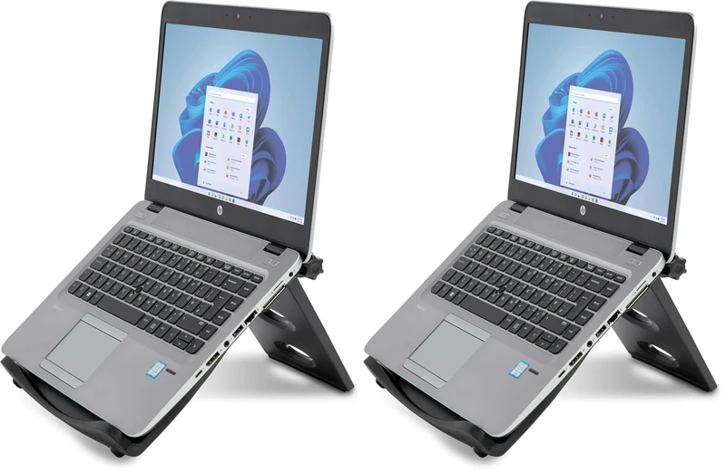 Kensington Easy Riser portable ergonomic laptop stand, for 12 inch - 17 inch devices, height adjustable with SmartFit system, for better cooling and air circulation, Black, 60112 (Pack of 2) - Image 1