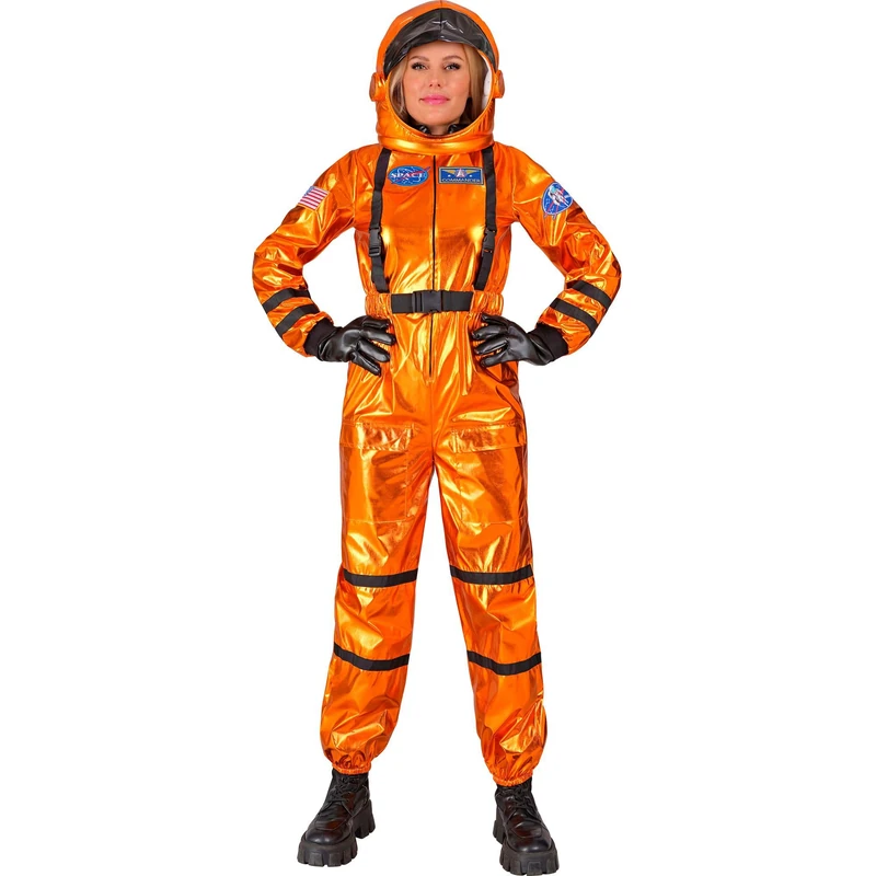W WIDMANN MILANO Party Fashion - Astronaut Costume for Women, Space Suit with Helmet, Space Jumpsuit, Spaceman, Carnival Costumes