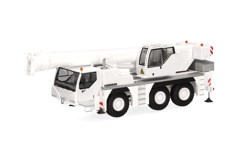 Herpa truck model Liebherr mobile crane LTM 1045 “Liebherr”, on a scale of 1:87, plastic miniature, made in Germany, collectors edition, white