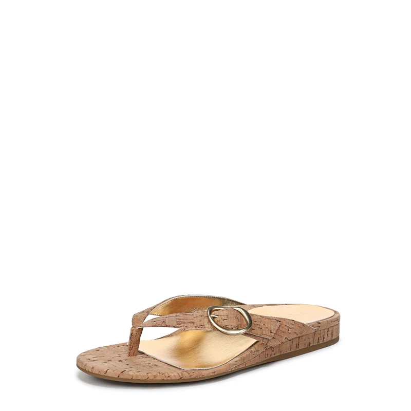 Vionic Women's Grove Flat Sandals, Gold Cork, Medium Fit, UK 5.5