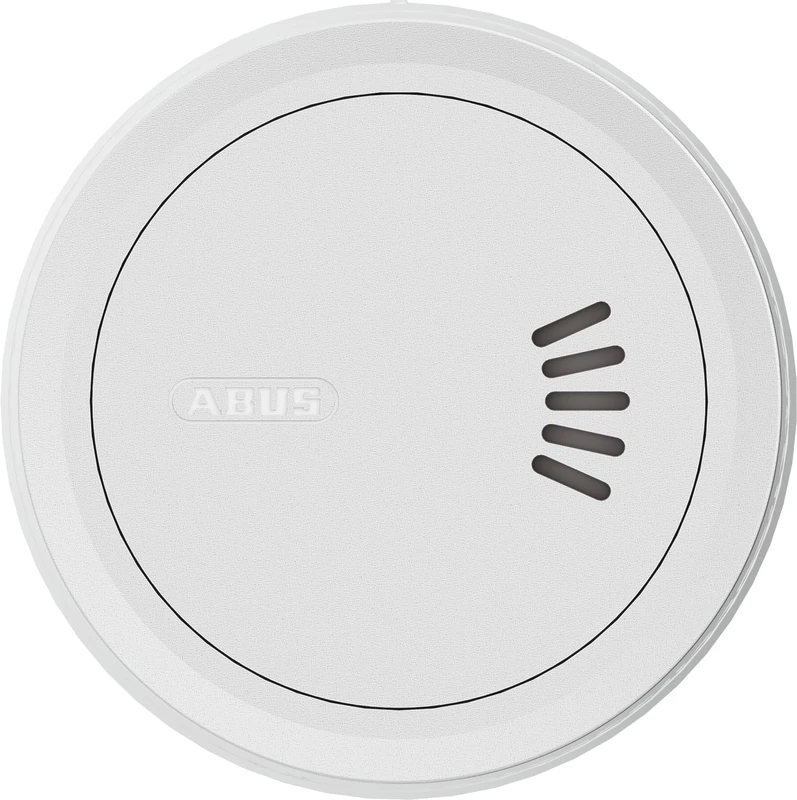 ABUS Prefira Smart smoke detector - certified and smart-home-enabled smoke detector with push messages, false alarm reduction, adaptive LED brightness - adhesive mounting and magnetic holder