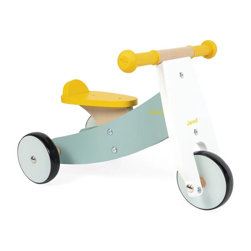 Janod - Customisable Wooden Tricycle - Seat Height 23 cm - Wooden Ride-on Toy - Ages 12 months and up
