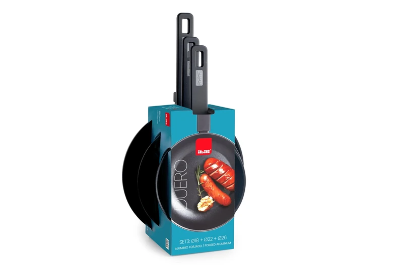 IBILI - Set of 3 Duero Frying Pans 18+22+26 cm, Forged Aluminium, Non-Stick, Suitable for Induction - Image 1