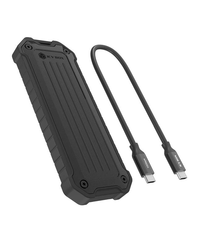 ICY Box M.2 NVMe/SATA SSD Enclosure Dust & Shockproof Outdoor Design USB 3.2 Gen 2 10Gbps, Supports 2230/42/60/80, Includes Heatsink & Lanyard IB-1827MCP-C31