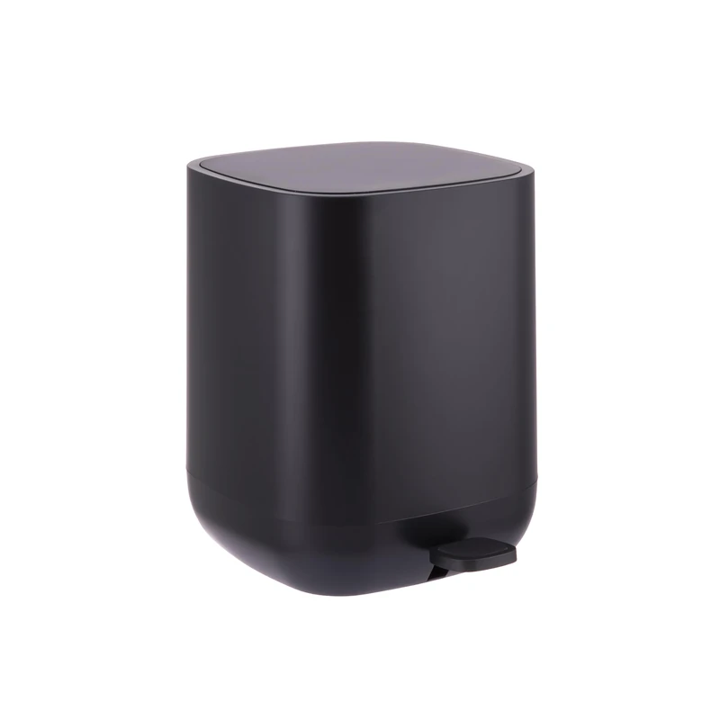 Relaxdays 9L Soft-Close Pedal Waste Bin with Removable Inner Bin, Matt Black, 27x21x26 cm - Image 1