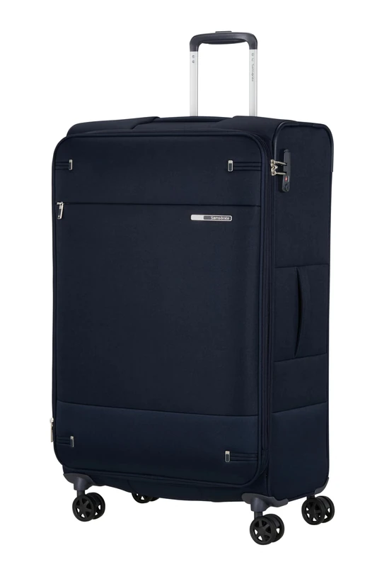 Samsonite Base Boost Facelift - Softside Suitcase 78 cm Large, Check-in Suitcase, TSA Lock, Lightweight & Expandable, 105/112.5 L, Navy Blue