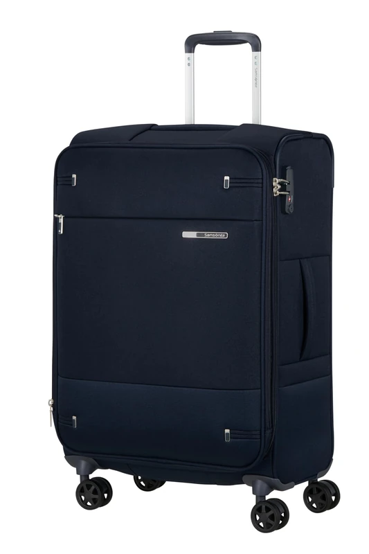 Samsonite Base Boost Facelift - Weichgepäck Koffer 66 cm Mittelgroß, Check-in Koffer, TSA-Schloss, Leicht & Erweiterbar, 67.5/73.5 L, Blau (Navy Blue)