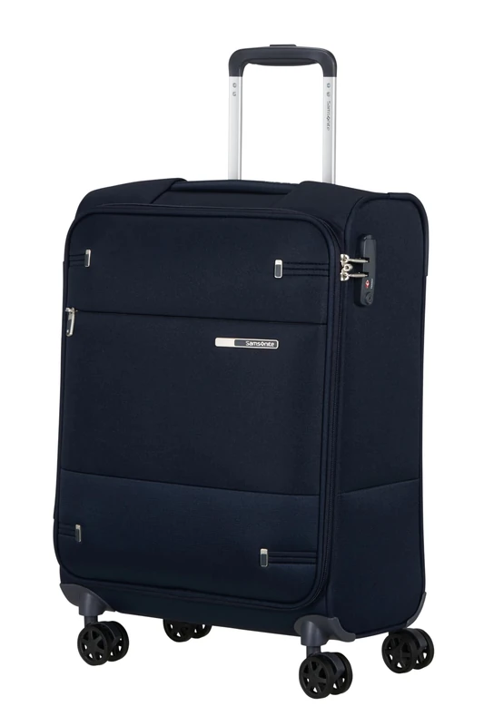 Samsonite Base Boost Facelift - Handgepäck Koffer 55 x 40 x 20 cm, Weichgepäck Kabinentrolley für die meisten Airlines geeignet, INKL. Ryanair & EasyJet, TSA-Schloss, Leicht, 39 L, Blau (Dark Navy)