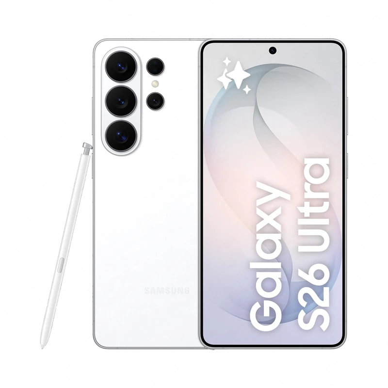 Samsung Galaxy S26 Ultra AI Phone, Privacy Display, Snapdragon AP, 200MP Camera, 12 GB Memory, 256 GB Storage, 5000 mAh Battery, Galaxy AI, White, 3 Year Extended Warranty (UK Version)