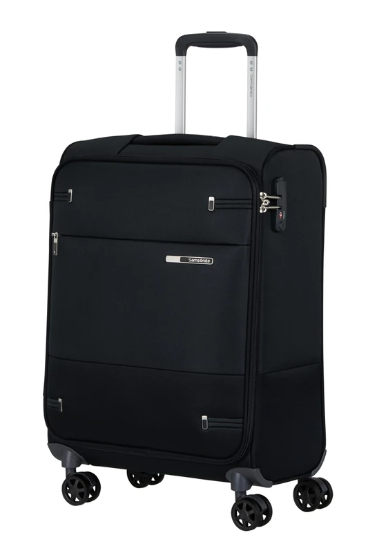 Samsonite Base Boost Facelift - Carry-On Suitcase 55 x 40 x 20 cm, Softside Cabin Trolley Suitable for Most Airlines, incl. Ryanair & EasyJet, TSA Lock, Lightweight, 39 L, Black