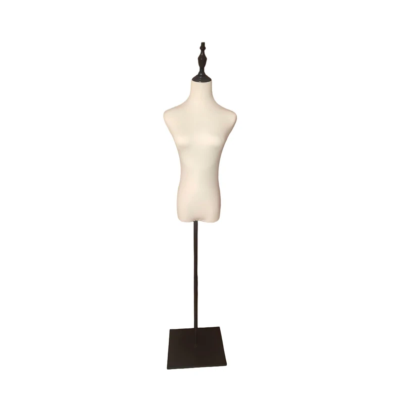 Relaxdays Female Dress Form, Size 36/38, Height-Adjustable 140–175cm, Metal Base, White/Black, 175x37x23cm