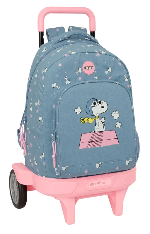 Snoopy – Large Backpack with Wheels, Compact Evolution, Removable, Ideal for Children of Different Ages, Comfortable and Versatile, Quality and Resistance, 33 x 22 x 45 cm
