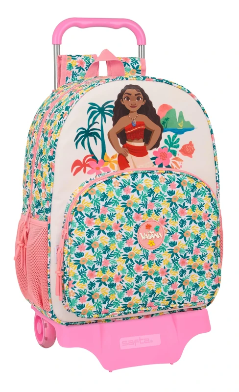 VAIANA – Large School Backpack with Trolley, Children's Backpack, Adaptable to Trolley, Ideal for School Children, Comfortable and Versatile, Quality and Resistance, 33 x 15 x 42 cm