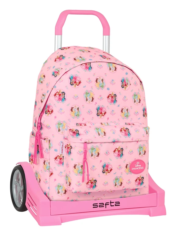 PRINCESAS DISNEY – School Backpack 775, Ergonomic Back, with Safta Evolution Trolley, Ideal for Children of Different Ages, Comfortable and Versatile, Quality and Resistance, 31 x 13 x 43 cm
