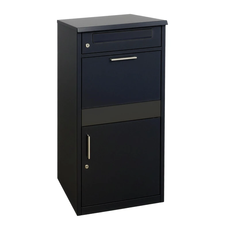 Relaxdays Steel Postbox with Parcel Compartment - Black