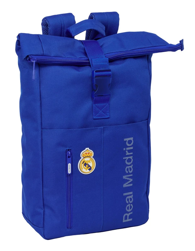 Real Madrid – Backpack with Flap for 15.6 Inch Laptop, Ideal for Different Ages, Comfortable and Versatile, Quality and Resistance, 28 x 13 x 42 cm