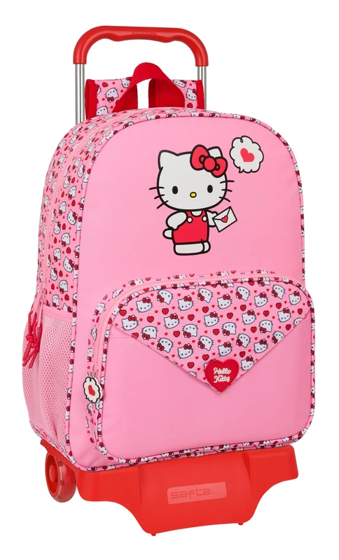 HELLO KITTY – Large School Backpack with Trolley, Children's Backpack, Adaptable to Trolley, Ideal for School Children, Comfortable and Versatile, Quality and Resistance, 33 x 15 x 42 cm