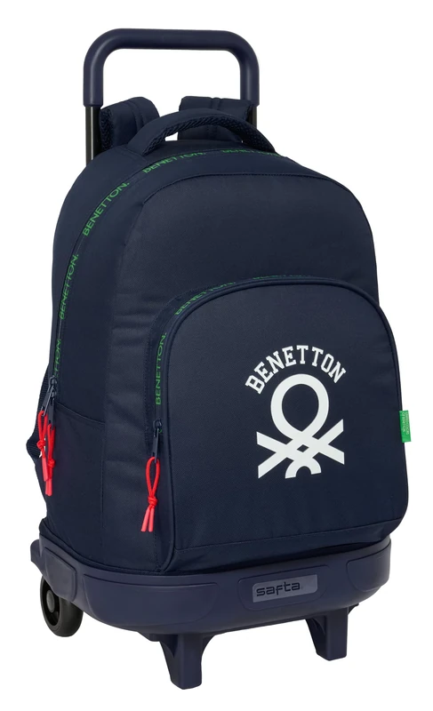 BENETTON TOGETHER - Large Backpack with Wheels, Compact, Removable, Ideal for Children of Different Ages, Comfortable and Versatile, Quality and Resistance, 33 x 22 x 45 cm