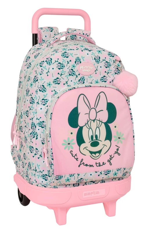 Minnie Mouse Minty - Large Backpack with Wheels, Compact, Removable, Ideal for Children of Different Ages, Comfortable and Versatile, Quality and Resistance, 33 x 22 x 45 cm