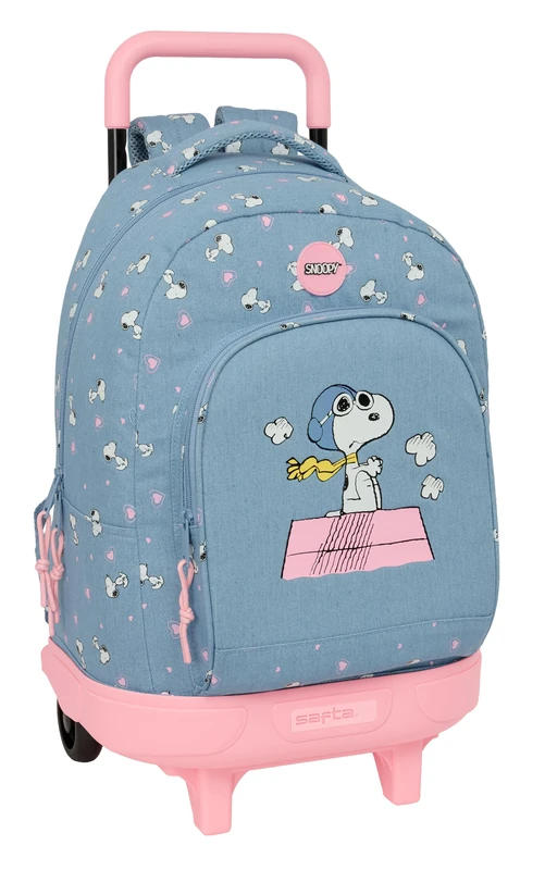 Snoopy – Large Backpack with Wheels, Compact, Removable, Ideal for Children of Different Ages, Comfortable and Versatile, Quality and Resistance, 33 x 22 x 45 cm