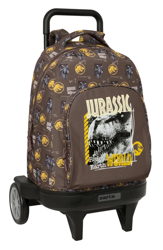 JURASSIC WORLD - Large Backpack with Wheels, Compact Evolution, Removable, Ideal for Children of Different Ages, Comfortable and Versatile, Quality and Resistance, 33 x 22 x 45 cm