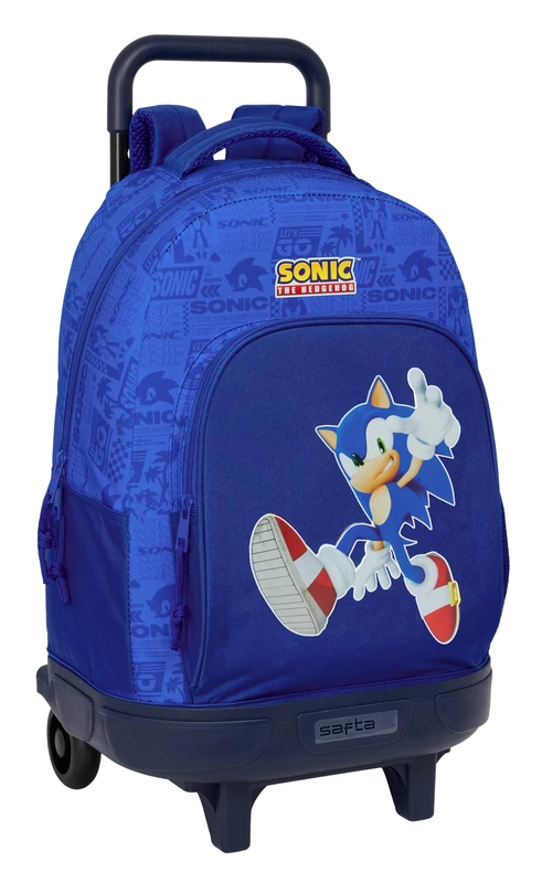 Sonic – Large Backpack with Wheels, Compact, Removable, Ideal for Children of Different Ages, Comfortable and Versatile, Quality and Resistance, 33 x 22 x 45 cm