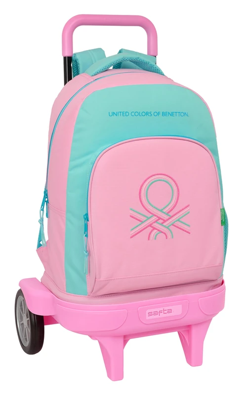 BENETTON DOLCE - Large Backpack with Wheels, Compact Evolution, Removable, Ideal for Children of Different Ages, Comfortable and Versatile, Quality and Resistance, 33 x 22 x 45 cm